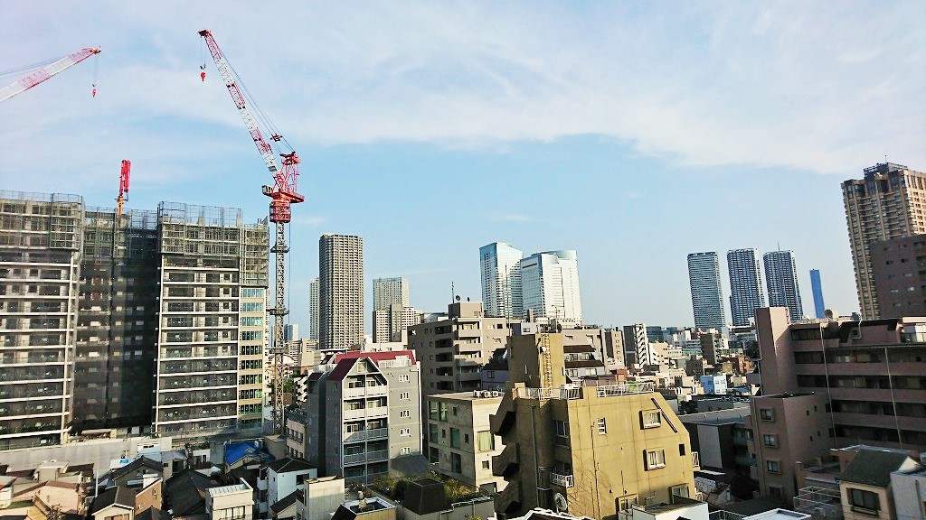ブリリアウェリス月島のリビングからの眺望