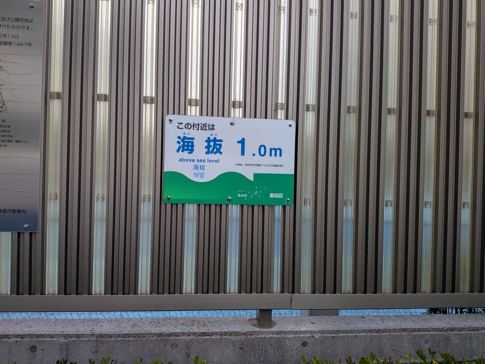 海抜の標識